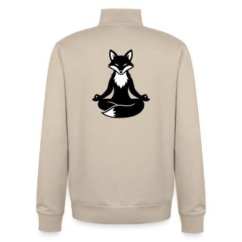 Fox Yoga Meditation - Unisex Organic Zip Sweatshirt by Stanley/Stella - desert dust - Back - AI Model Male 185 dark (185cm)