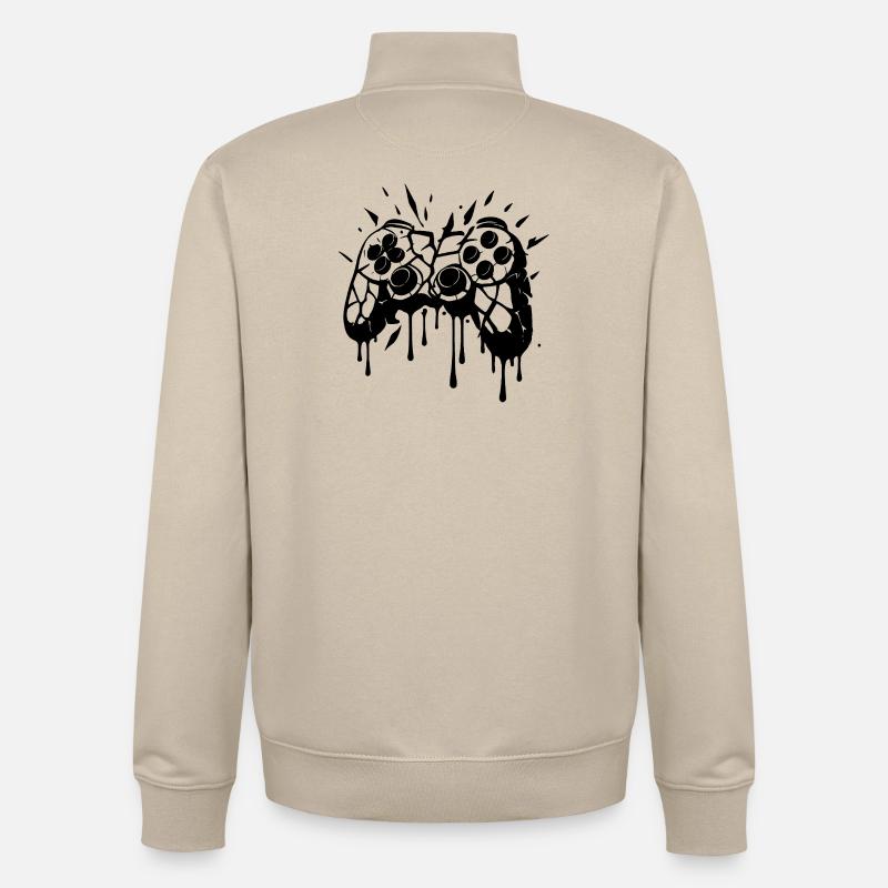 Kaputter Controller - Unisex Organic Zip Sweatshirt von Stanley/Stella - Cremebeige