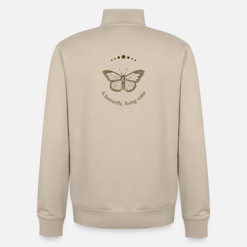 Papillon dans l’Arc Doré - Sweat zippé unisexe en coton bio Stanley/Stella - beige crème
