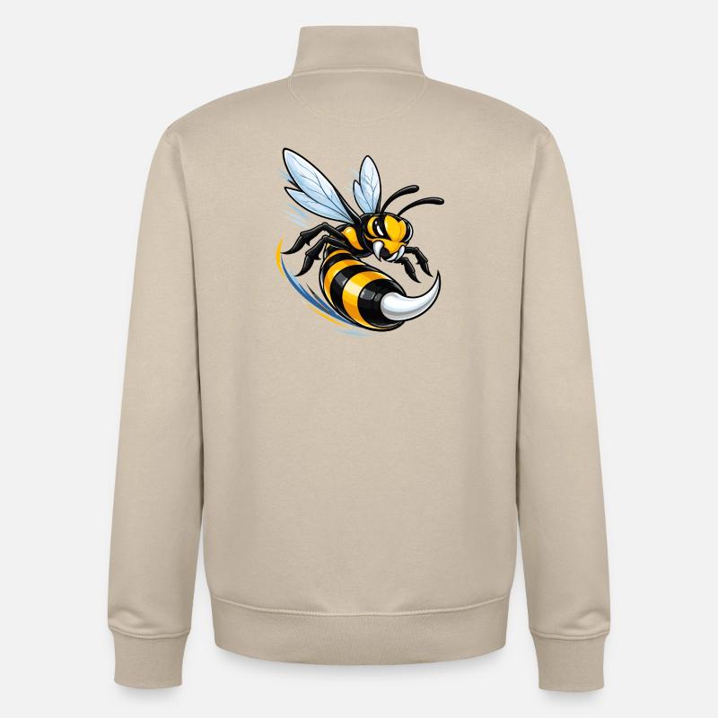 Dynamic wasp in flight - Unisex Organic Zip Sweatshirt by Stanley/Stella - desert dust