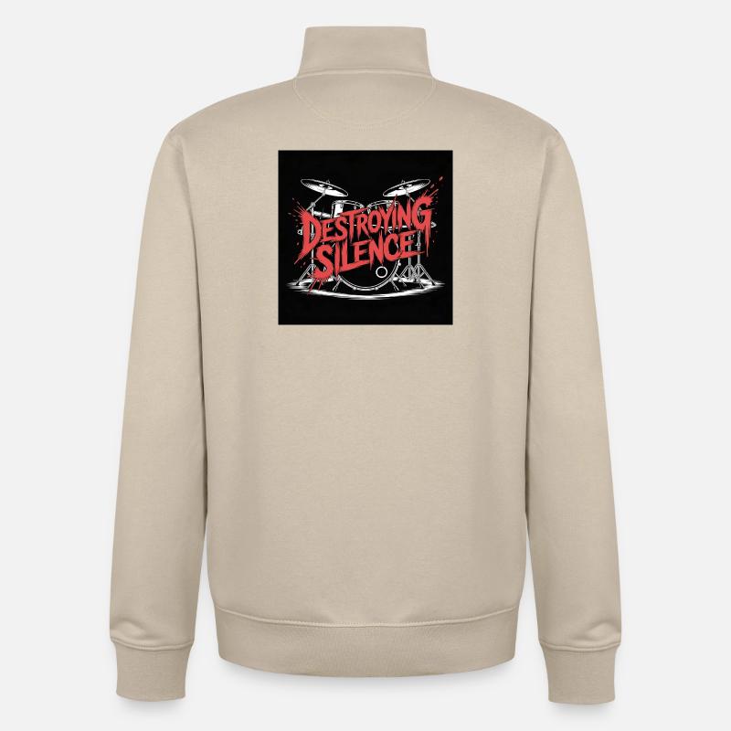 Destroying Silence Drum Graffiti - Unisex Organic Zip Sweatshirt von Stanley/Stella - Cremebeige