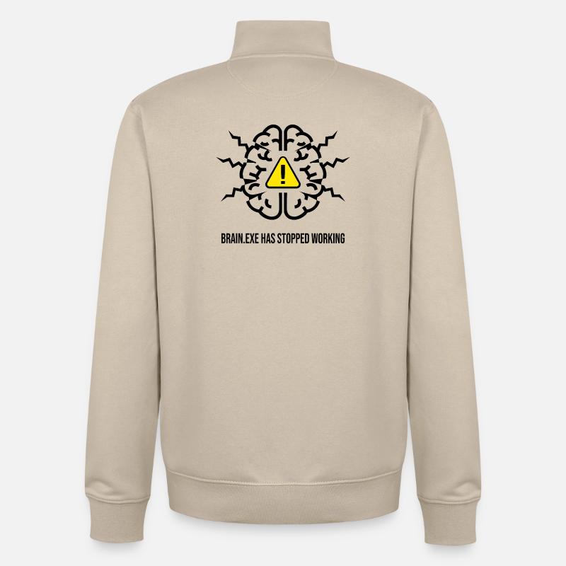 BRAIN.EXE HAS STOPPED WORKING - Panne Cérébrale NO - Sweat zippé unisexe en coton bio Stanley/Stella - beige crème
