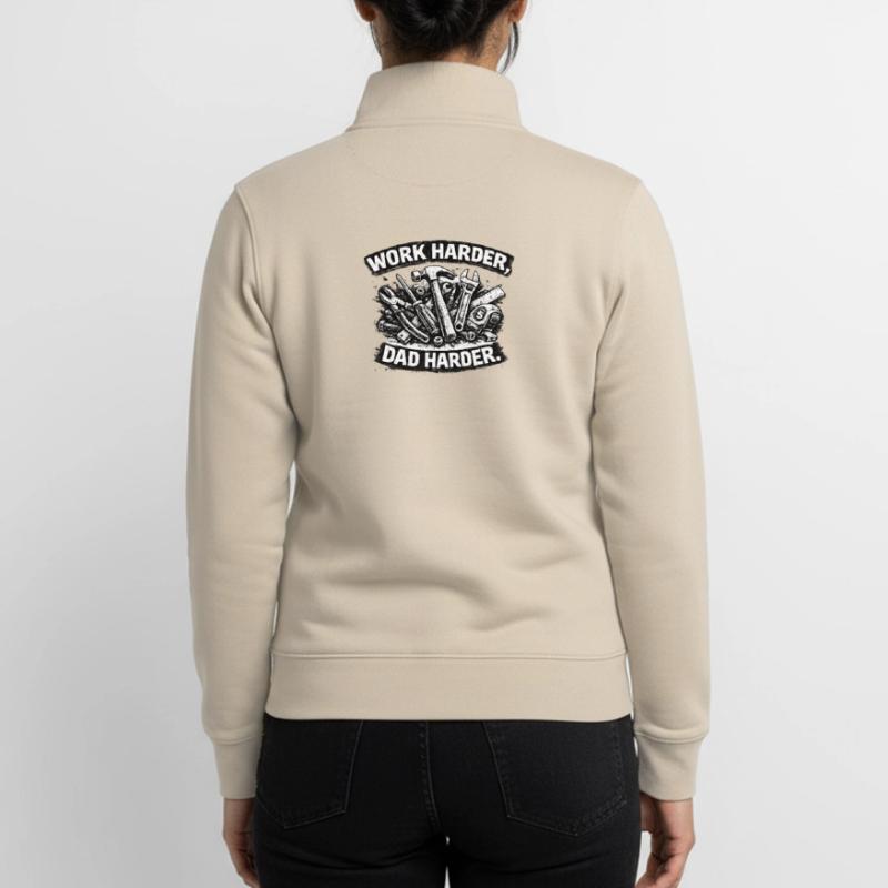 Father work: More commitment Unisex Organic Zip Sweatshirt by Stanley/Stella