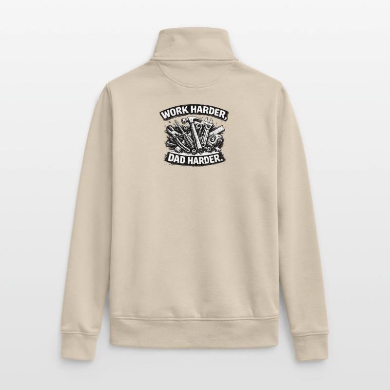 Father work: More commitment Unisex Organic Zip Sweatshirt by Stanley/Stella