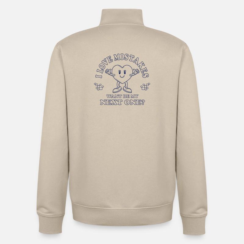 Love Mistakes – Retro Comic Flirt Spruch - Unisex Organic Zip Sweatshirt von Stanley/Stella - Cremebeige
