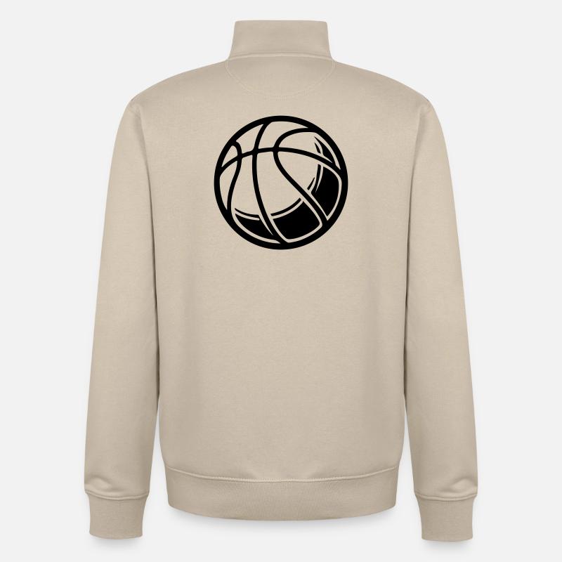 Ballon de basket-ball - Sweat zippé unisexe en coton bio Stanley/Stella - beige crème