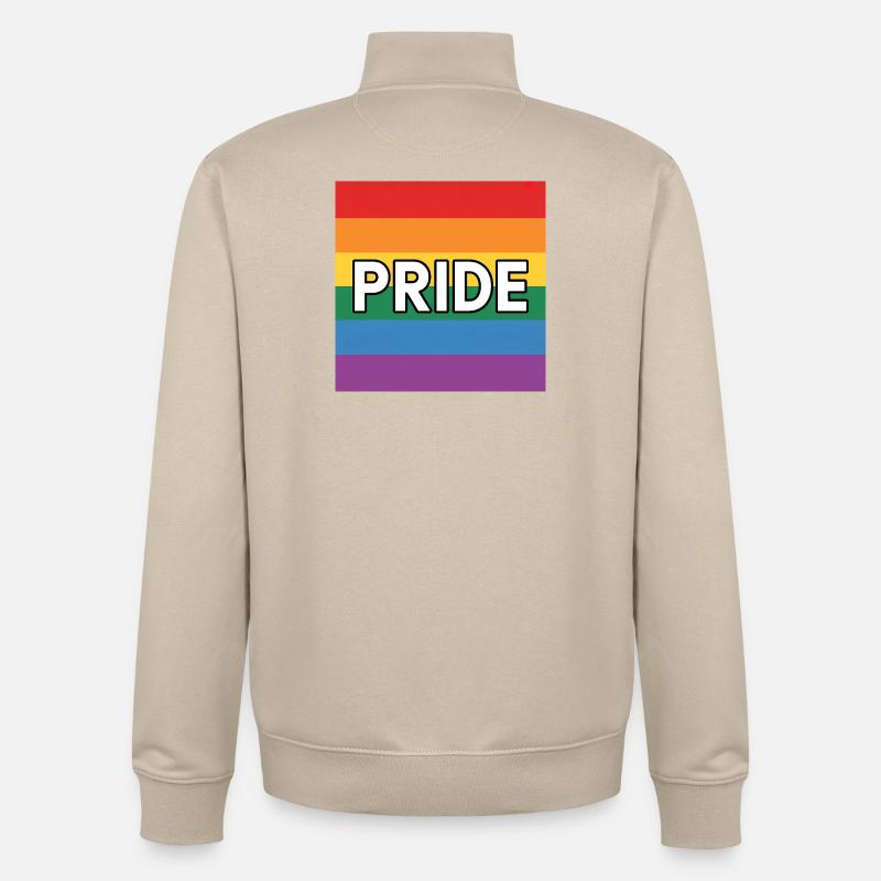 Pride – Queer Rainbow Flag Tee - Unisex Organic Zip Sweatshirt von Stanley/Stella - Cremebeige
