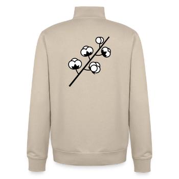 Usine de branche de coton - Sweat zippé unisexe en coton bio Stanley/Stella - beige crème - Dos - AI Model Male 185 dark (185cm)