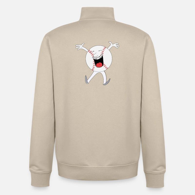 Mascotte de baseball rieur - Sweat zippé unisexe en coton bio Stanley/Stella - beige crème