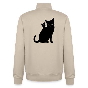 Schwarze Katze – Devil Horns Silhouette - Unisex Organic Zip Sweatshirt von Stanley/Stella - Cremebeige - Hinten - AI Model Male 185 dark (185cm)