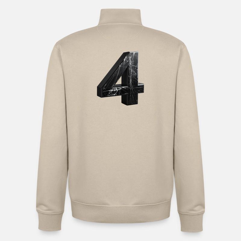 Noir 4 avec motif de marbre - Sweat zippé unisexe en coton bio Stanley/Stella - beige crème