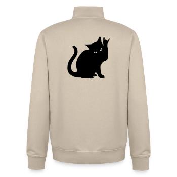 Schwarze Katze – Devil Horns Silhouette - Unisex Organic Zip Sweatshirt von Stanley/Stella - Cremebeige - Hinten - AI Model Male 185 dark (185cm)