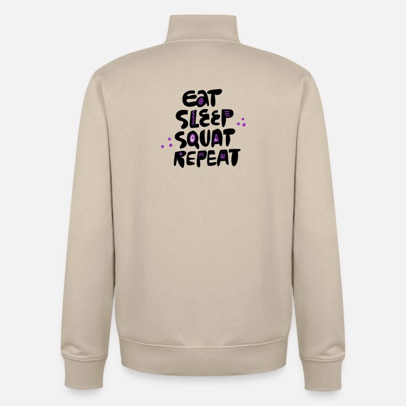 Mange, dors, squat, répéte, - Sweat zippé unisexe en coton bio Stanley/Stella - beige crème