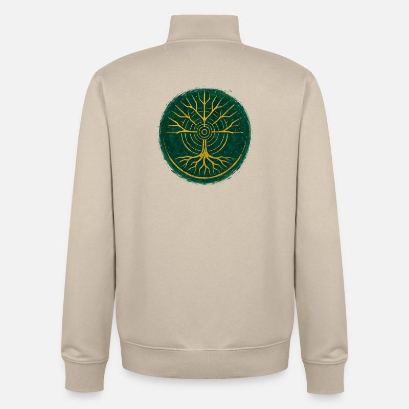 Baum des Lebens – Gaia - Unisex Organic Zip Sweatshirt von Stanley/Stella - Cremebeige