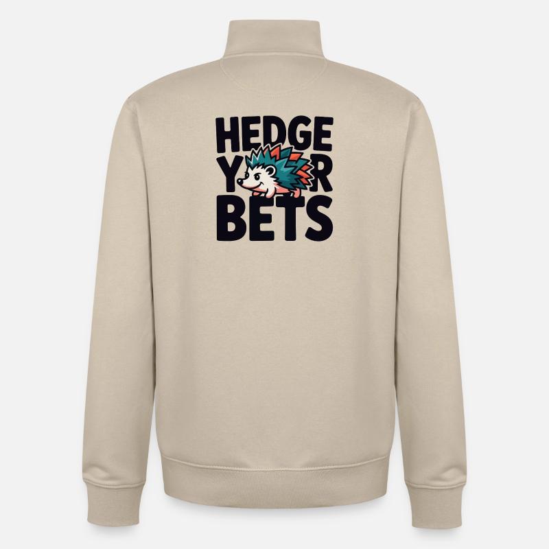 Hedge Your Bets Hedgehog - Unisex Organic Zip Sweatshirt von Stanley/Stella - Cremebeige