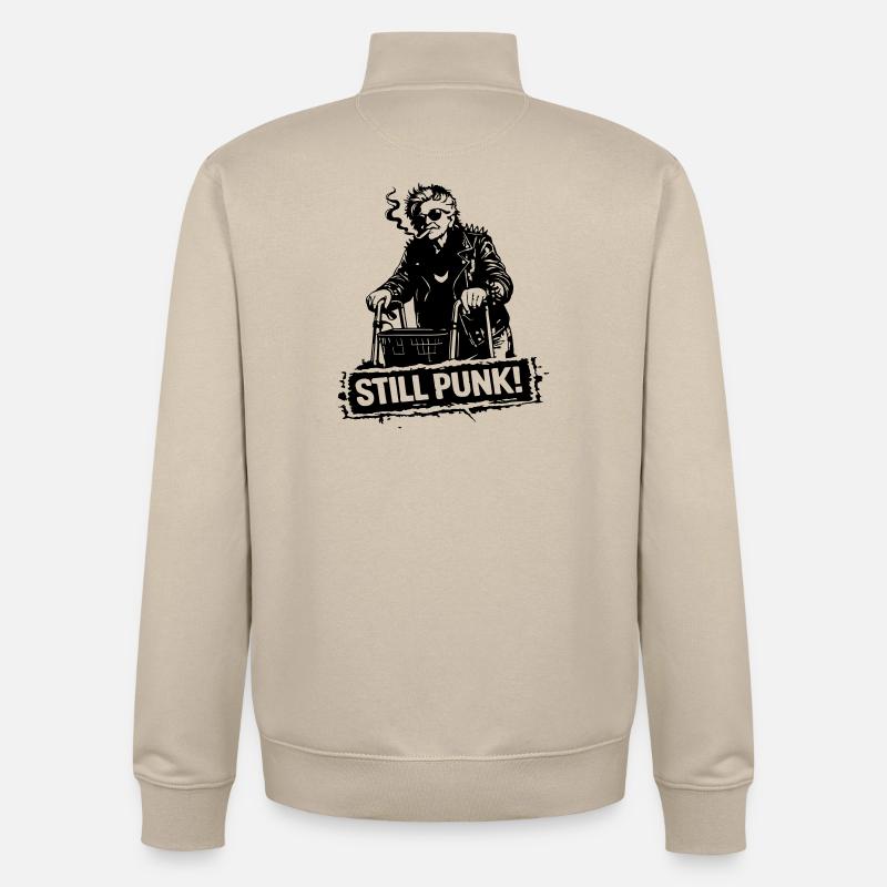 Stillpunk - Sweat zippé unisexe en coton bio Stanley/Stella - beige crème