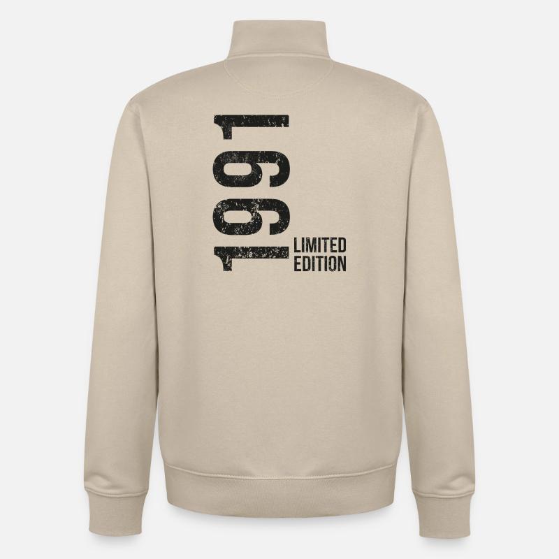 35e anniversaire Édition Limitée 1991 - Sweat zippé unisexe en coton bio Stanley/Stella - beige crème