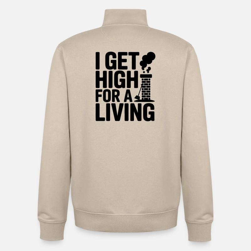 Ramoneur drôle de discours - Sweat zippé unisexe en coton bio Stanley/Stella - beige crème