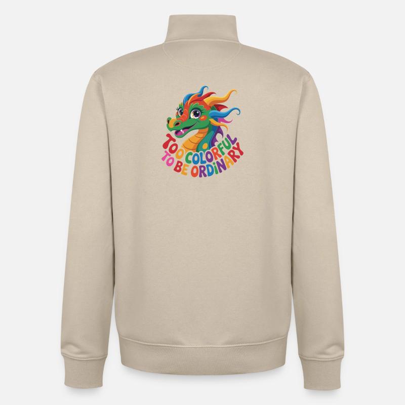 Farbenfroher eigenständiger Drache - Unisex Organic Zip Sweatshirt von Stanley/Stella - Cremebeige