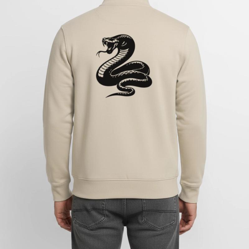 Silhouette du python serpent Sweat zippé unisexe en coton bio Stanley/Stella