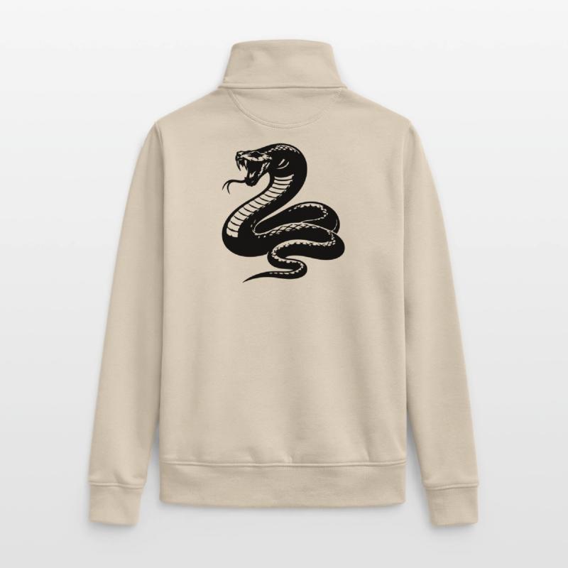 Silhouette du python serpent Sweat zippé unisexe en coton bio Stanley/Stella