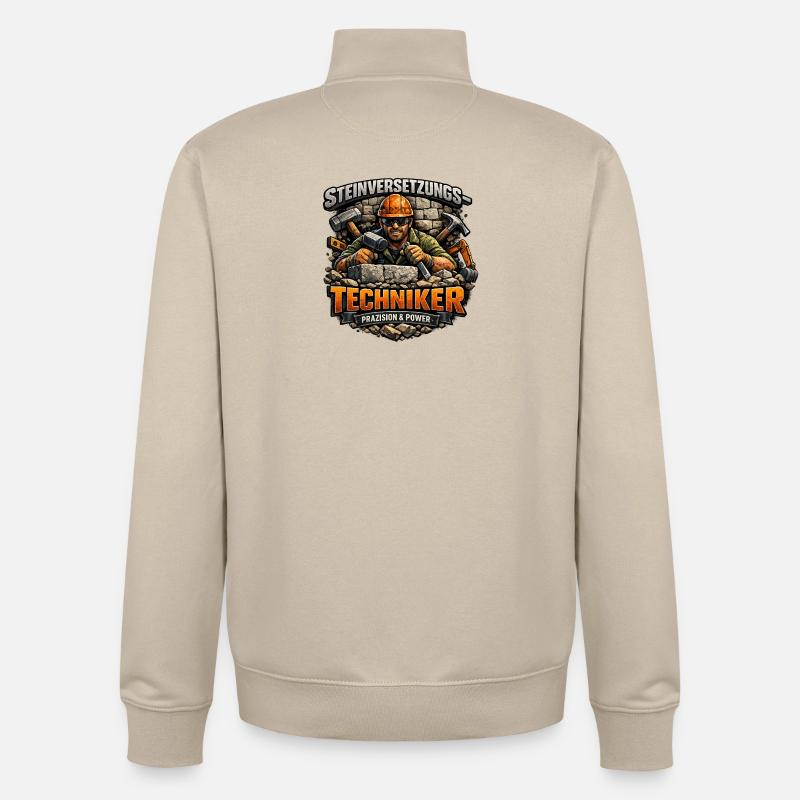 Steinversetzungs-Techniker - Unisex Organic Zip Sweatshirt von Stanley/Stella - Cremebeige