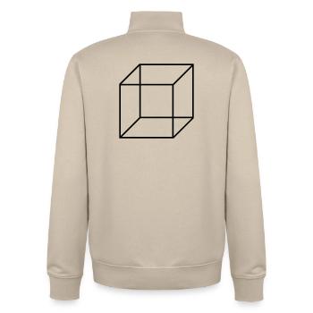 Cube Square - Unisex Organic Zip Sweatshirt by Stanley/Stella - desert dust - Back - AI Model Male 185 dark (185cm)