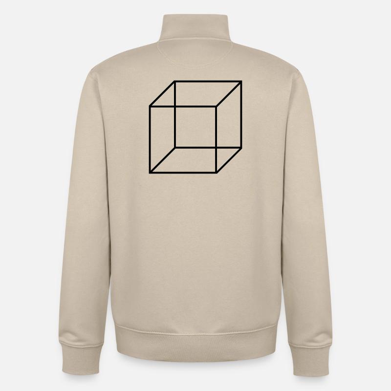 Cube Square - Unisex Organic Zip Sweatshirt by Stanley/Stella - desert dust