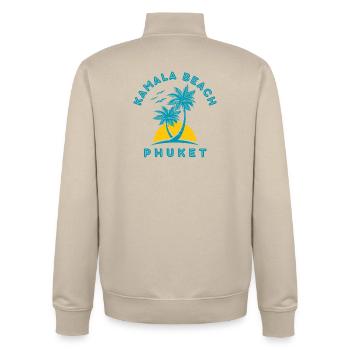 Kamala Beach Phuket Sonnenuntergangspalme - Unisex Organic Zip Sweatshirt von Stanley/Stella - Cremebeige - Hinten - AI Model Male 185 dark (185cm)