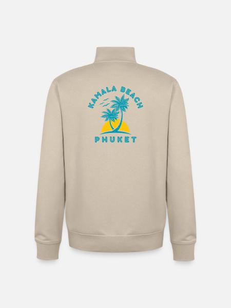 Kamala Beach Phuket Sunset Palm - Unisex Organic Zip Sweatshirt by Stanley/Stella - desert dust