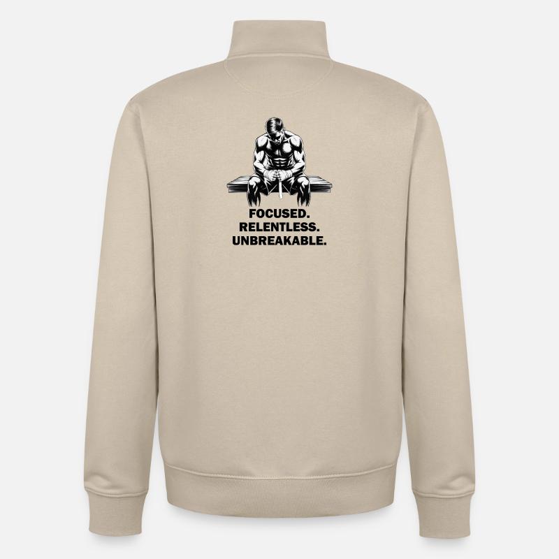 Combattant MMA concentré, implacable et incassable - Sweat zippé unisexe en coton bio Stanley/Stella - beige crème