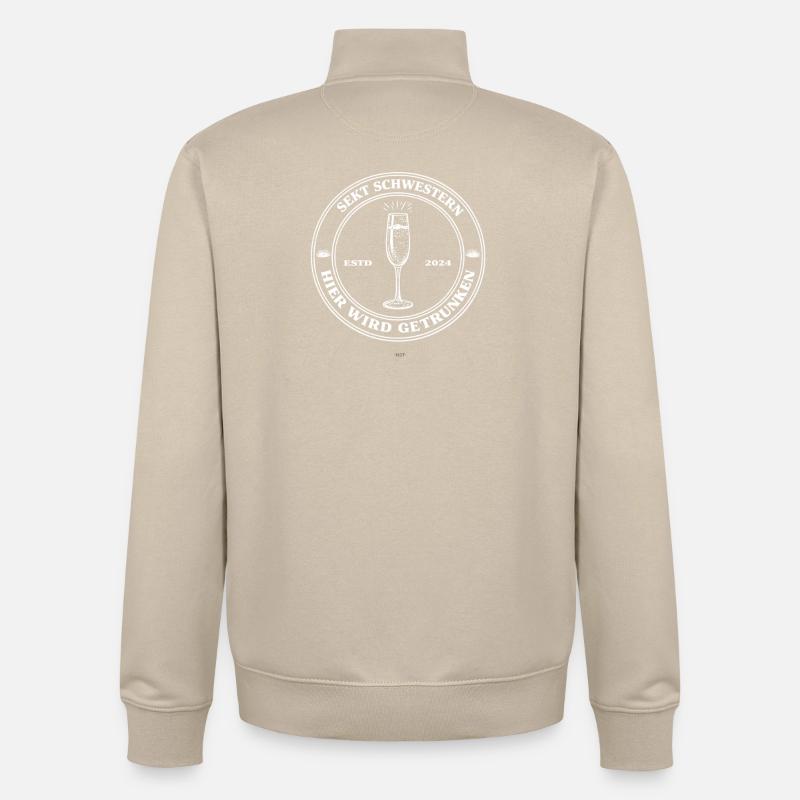 Sœurs du Vin Mousseux - Sweat zippé unisexe en coton bio Stanley/Stella - beige crème