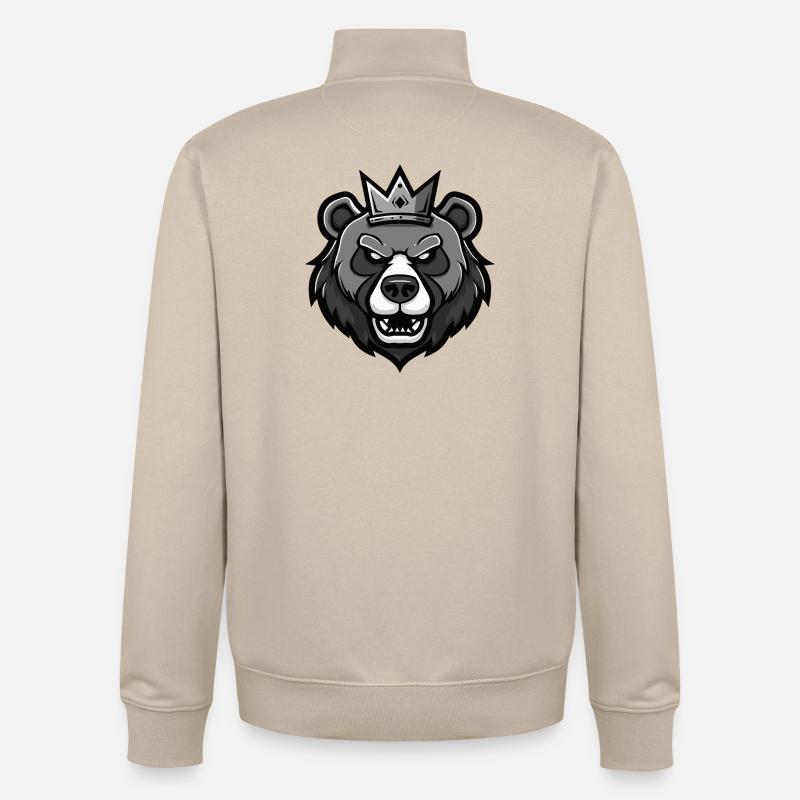 Bär Krone - Unisex Organic Zip Sweatshirt von Stanley/Stella - Cremebeige