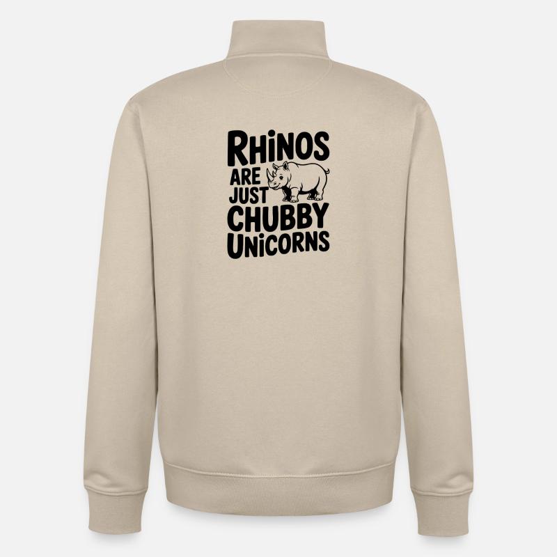 Nashörner sind einfach pummelige Einhörner - Unisex Organic Zip Sweatshirt von Stanley/Stella - Cremebeige