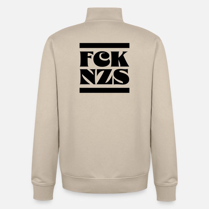 FCK NZS - Sweat zippé unisexe en coton bio Stanley/Stella - beige crème