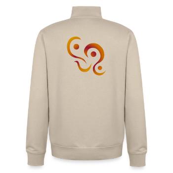 yoga_design_3 - Unisex Organic Zip Sweatshirt by Stanley/Stella - desert dust - Back - AI Model Male 185 dark (185cm)
