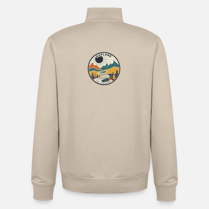 Expédition dans l’inconnu - Sweat zippé unisexe en coton bio Stanley/Stella - beige crème