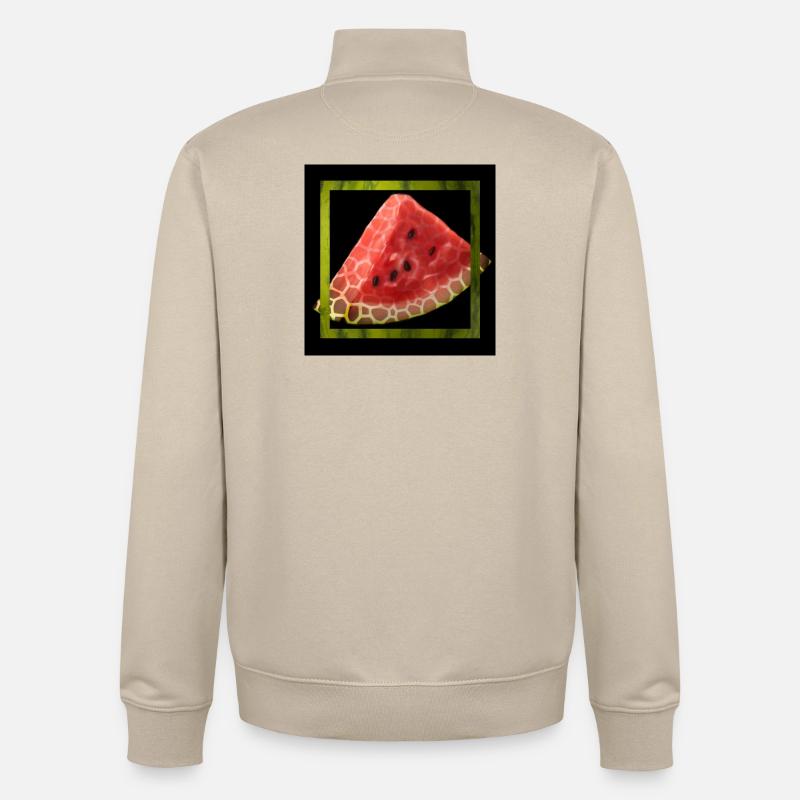 Pastèque abstraite - Sweat zippé unisexe en coton bio Stanley/Stella - beige crème