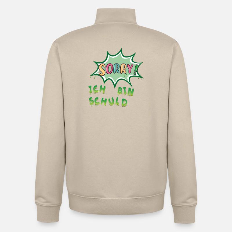 Sorry  Ich bin schuld - Unisex Organic Zip Sweatshirt von Stanley/Stella - Cremebeige