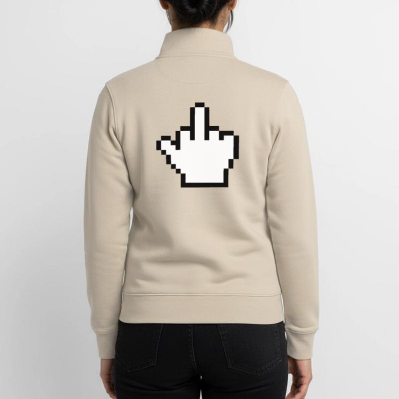 Mouse Hand Middle Finger Mouse Pointer Unisex Organic Zip Sweatshirt by Stanley/Stella