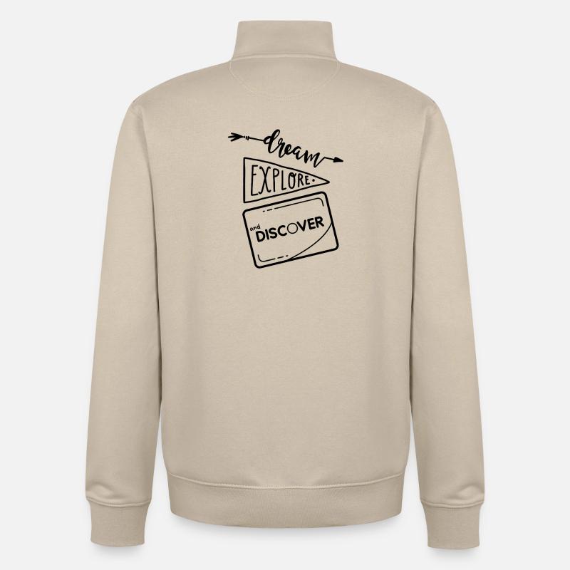 Rêve Explore et Découvre 2 - Sweat zippé unisexe en coton bio Stanley/Stella - beige crème