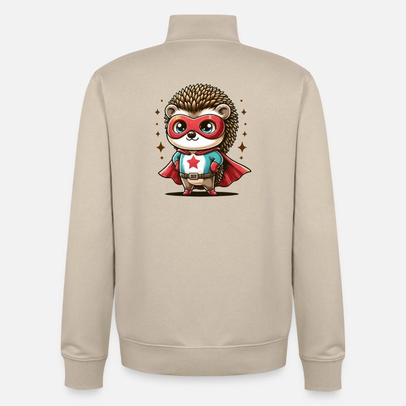 Cape Héros Hérisson - Sweat zippé unisexe en coton bio Stanley/Stella - beige crème
