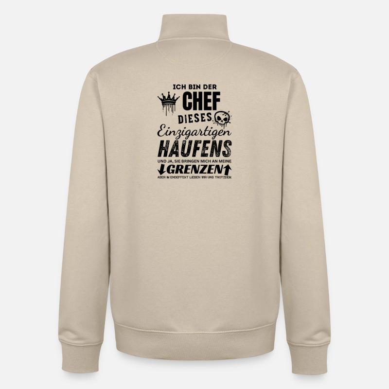 Chef des einzigartigen Haufens Chef Geschenk - Sweat zippé unisexe en coton bio Stanley/Stella - beige crème