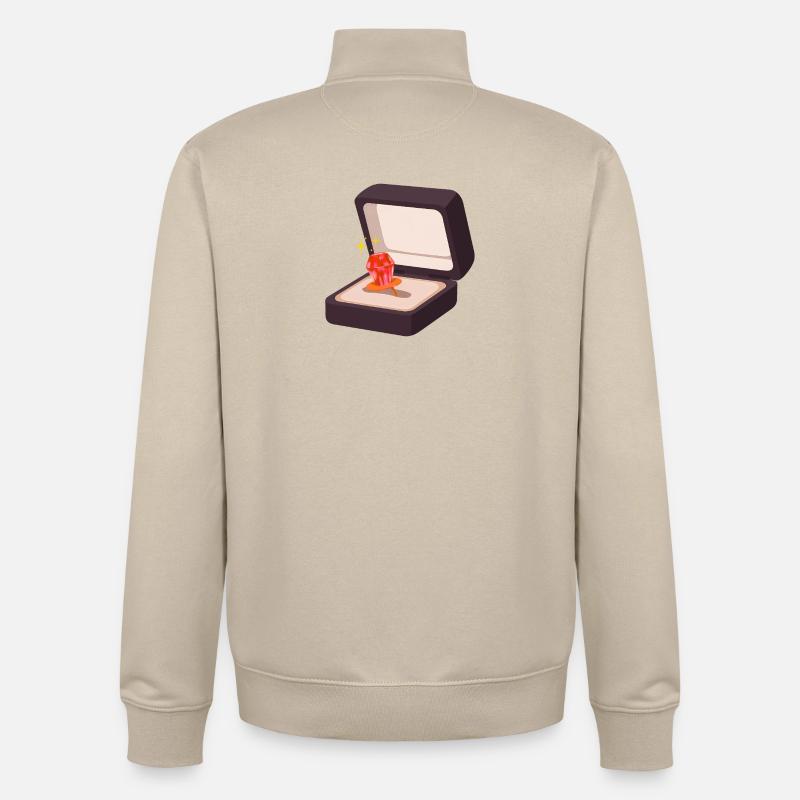 Candy Ring Proposal Engagement Marry Wedding - Unisex Organic Zip Sweatshirt by Stanley/Stella - desert dust