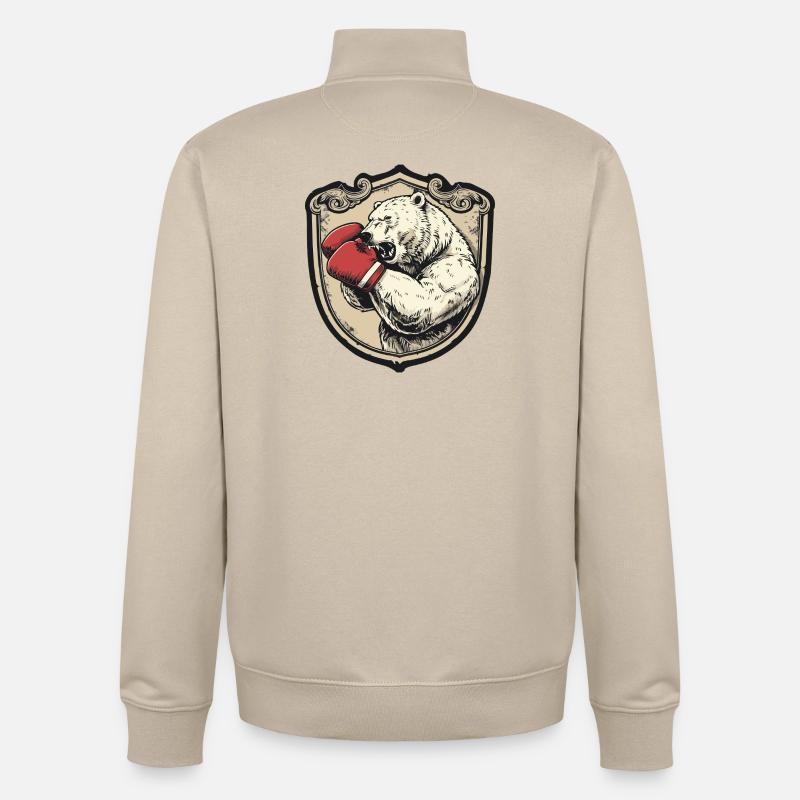 Eisbär Polar Bär Boxer MMA - Unisex Organic Zip Sweatshirt von Stanley/Stella - Cremebeige