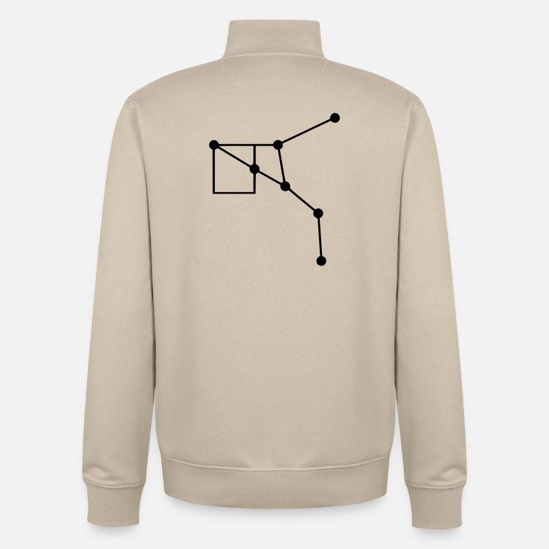 Lignes de géométrie de constellation - Sweat zippé unisexe en coton bio Stanley/Stella - beige crème