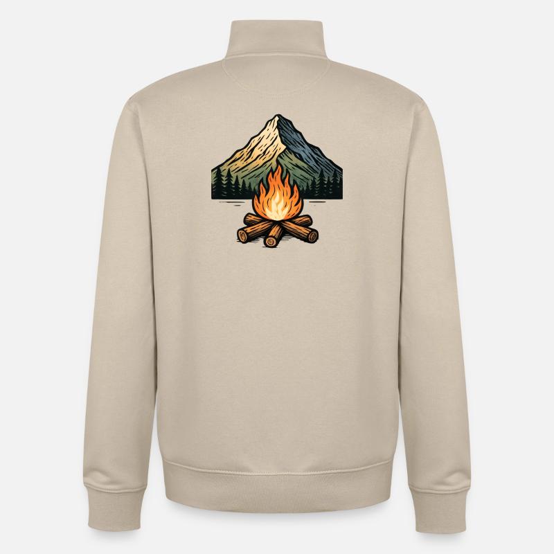 Bergcampfire Fire Magic - Unisex Organic Zip Sweatshirt by Stanley/Stella - desert dust