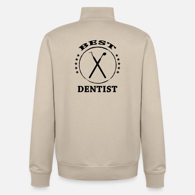 Best Dentist Tools Crest - Sweat zippé unisexe en coton bio Stanley/Stella - beige crème