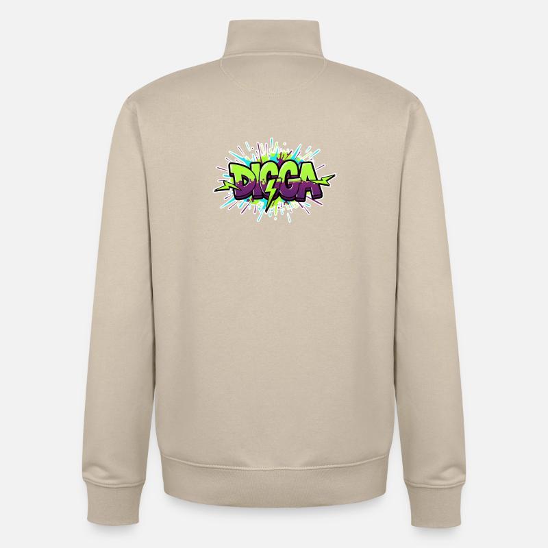 Digga Graffiti Neon Burst - Unisex Organic Zip Sweatshirt von Stanley/Stella - Cremebeige