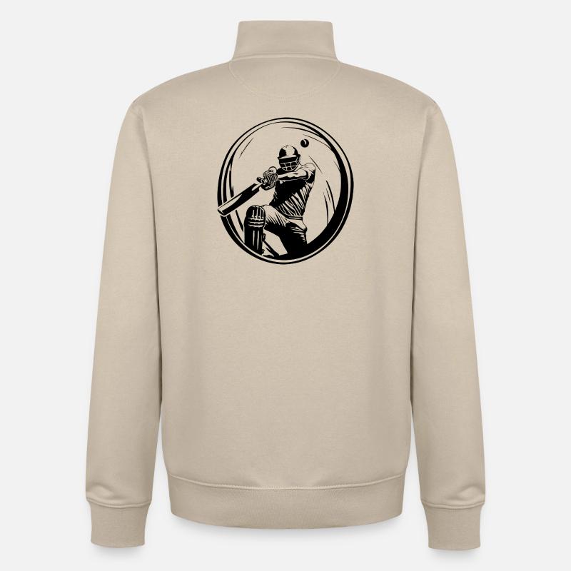 Cricket Mann Silhouette - Unisex Organic Zip Sweatshirt von Stanley/Stella - Cremebeige